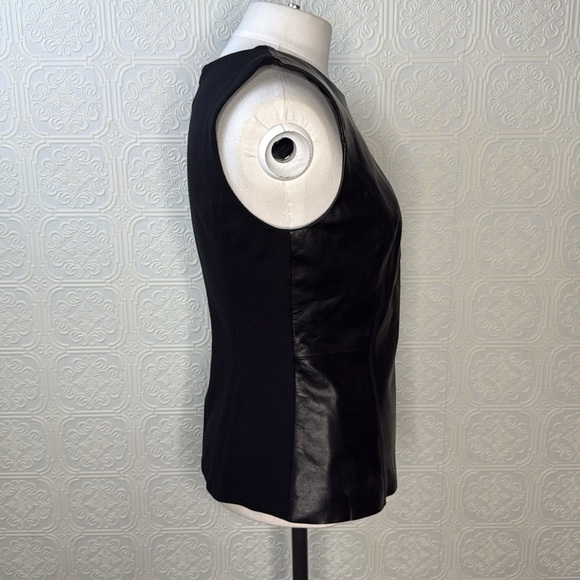 Antonio Melani | Black Leather Sleeveless Top - Picture 3 of 11